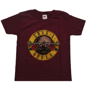 Guns N Roses - Classic Logo Boys T-Shirt  Maroon i gruppen MERCHANDISE / Merch / Hårdrock hos Bengans Skivbutik AB (5548709r)