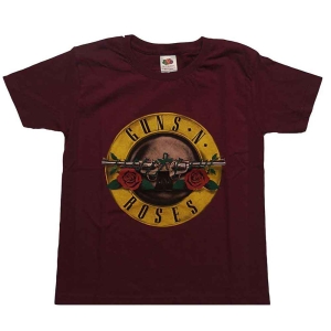 Guns N Roses - Classic Logo Boys T-Shirt Maroon i gruppen MERCHANDISE / Merch / Hårdrock hos Bengans Skivbutik AB (5548709r)