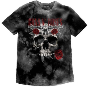Guns N Roses - Flower Skull Boys T-Shirt Grey Dip-Dye i gruppen MERCHANDISE / Merch / Hårdrock hos Bengans Skivbutik AB (5548715r)
