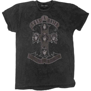 Guns N Roses - Monochrome Cross Boys T-Shirt Bl Dip-Dye i gruppen MERCHANDISE / Merch / Hårdrock hos Bengans Skivbutik AB (5548717r)