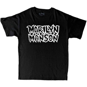 Marilyn Manson - Classic Logo Boys T-Shirt Bl i gruppen MERCHANDISE / Merch / Hårdrock hos Bengans Skivbutik AB (5548758r)
