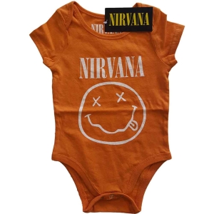 Nirvana - Happy Face Toddler Orange Babygrow i gruppen MERCHANDISE / Merch / Pop-Rock hos Bengans Skivbutik AB (5548764r)