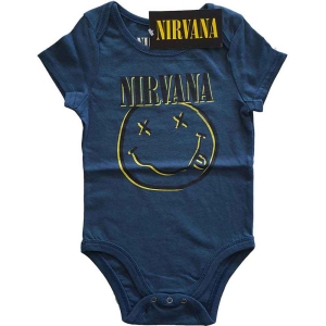 Nirvana - Happy Face Toddler Navy Babygrow i gruppen MERCHANDISE / Merch / Pop-Rock hos Bengans Skivbutik AB (5548766r)