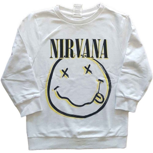 Nirvana - Happy Face Boys Wht Sweatshirt i gruppen MERCHANDISE / Merch / Pop-Rock hos Bengans Skivbutik AB (5548768r)