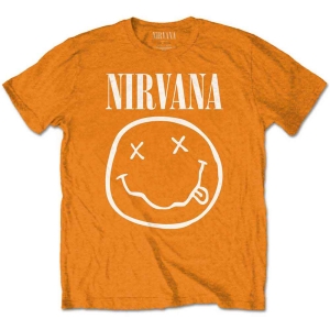 Nirvana - Happy Face Boys T-Shirt Orange i gruppen MERCHANDISE / Merch / Pop-Rock hos Bengans Skivbutik AB (5548769r)