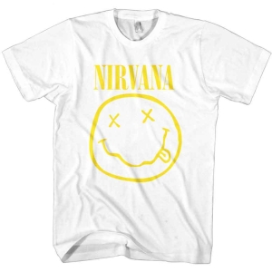 Nirvana - Happy Face Boys T-Shirt Wht i gruppen MERCHANDISE / Merch / Pop-Rock hos Bengans Skivbutik AB (5548774r)