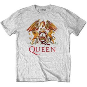Queen - Classic Crest Boys T-Shirt Heather i gruppen MERCHANDISE / Merch / Pop-Rock hos Bengans Skivbutik AB (5548803r)