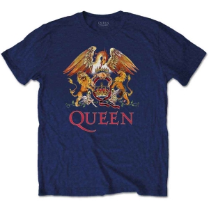 Queen - Classic Crest Boys T-Shirt Navy i gruppen MERCHANDISE / Merch / Pop-Rock hos Bengans Skivbutik AB (5548804r)