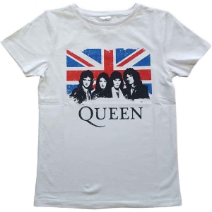 Queen - Vtge Union Jack Boyst-Shirt  Wht i gruppen MERCHANDISE / Merch / Pop-Rock hos Bengans Skivbutik AB (5548808r)