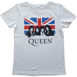 Queen - Vtge Union Jack Boyst-Shirt Wht i gruppen MERCHANDISE / Merch / Pop-Rock hos Bengans Skivbutik AB (5548808r)