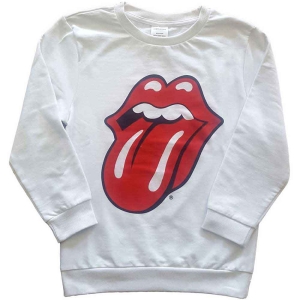 Rolling Stones - Classic Tongue Boys T-Shirt Wht Sw i gruppen MERCHANDISE / Merch / Pop-Rock hos Bengans Skivbutik AB (5548821r)