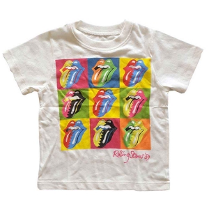 Rolling Stones - Two-Tone Tongues Toddler T-Shirt Wht i gruppen MERCHANDISE / Merch / Pop-Rock hos Bengans Skivbutik AB (5548829r)