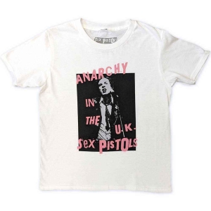 Sex Pistols - Anarchy In The Uk Boys T-Shirt Wht i gruppen MERCHANDISE / Merch / Punk hos Bengans Skivbutik AB (5548853r)