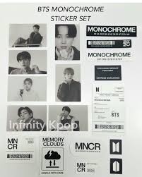 Bts - Monochrome Sticker Set i gruppen VI TIPSAR / Fredagsreleaser / Fredag den 30:e augusti 2024 hos Bengans Skivbutik AB (5550193)