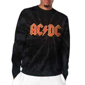 Ac/Dc - Logo Uni Bl Dip-Dye Long Sleeve i gruppen MERCHANDISE / Hoodies / Hårdrock hos Bengans Skivbutik AB (5550891)