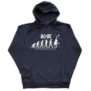 Ac/Dc - Evolution Of Rock Uni Navy Hoodie i gruppen MERCHANDISE / Hoodies / Hårdrock hos Bengans Skivbutik AB (5550916r)