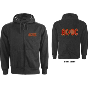 Ac/Dc - Logo Backprint Uni Char Zip Hoodie i gruppen MERCHANDISE / Hoodies / Hårdrock hos Bengans Skivbutik AB (5550922r)