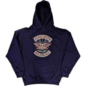 Aerosmith - Boston Pride Uni Navy Hoodie i gruppen MERCHANDISE / Hoodies / Hårdrock hos Bengans Skivbutik AB (5551287r)