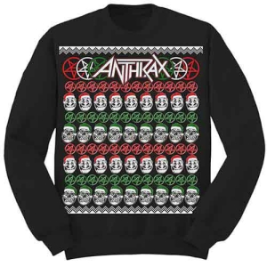 Anthrax - Skulls Christmas Uni Bl Sweatshirt i gruppen MERCHANDISE / Hoodies / Hårdrock hos Bengans Skivbutik AB (5551297r)