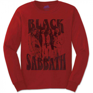 Black Sabbath - Band And Logo Uni Red Long Sleeve i gruppen ÖVRIGT / Övrigt / aub hos Bengans Skivbutik AB (5552139r)