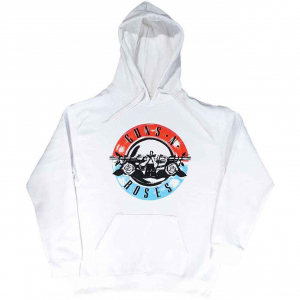 Guns N Roses - Motorcross Logo Uni Wht Hoodie i gruppen ÖVRIGT / Övrigt / aub hos Bengans Skivbutik AB (5552577r)