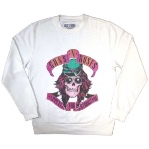 Guns N Roses - Axl Skull Uni Wht Sweatshirt i gruppen MERCHANDISE / Sweatshirt / Hårdrock hos Bengans Skivbutik AB (5552580r)