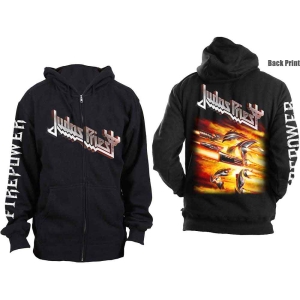 Judas Priest - Firepower Uni Bl Zip Hoodie i gruppen MERCHANDISE / Hoodies / Hårdrock hos Bengans Skivbutik AB (5552908r)