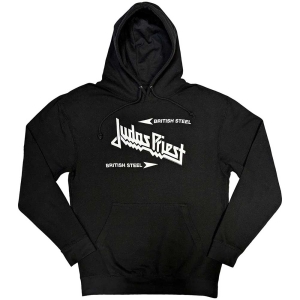 Judas Priest - British Steel Logo Uni Bl Hoodie i gruppen MERCHANDISE / Hoodies / Hårdrock hos Bengans Skivbutik AB (5552910r)