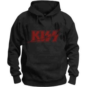 Kiss - Slashed Logo Uni Bl Hoodie i gruppen MERCHANDISE / Hoodies / Hårdrock hos Bengans Skivbutik AB (5552913r)