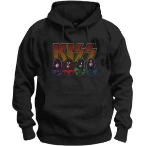 Kiss - Logo, Faces & Icons Uni Bl Hoodie i gruppen MERCHANDISE / Hoodies / Hårdrock hos Bengans Skivbutik AB (5552915r)