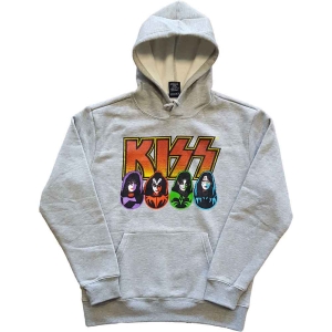 Kiss - Logo, Faces & Icons Uni Grey Hoodie i gruppen MERCHANDISE / Hoodies / Hårdrock hos Bengans Skivbutik AB (5552916r)