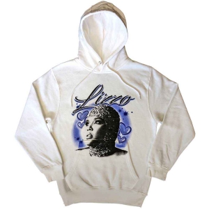 Lizzo - Special Hearts Airbrush Wht Hoodie i gruppen MERCHANDISE / Hoodies / RnB-Soul hos Bengans Skivbutik AB (5553198r)