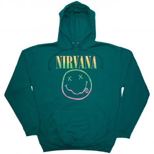 Nirvana - Sorbet Ray Happy Face Turq Hoodie i gruppen ÖVRIGT / Övrigt / aub hos Bengans Skivbutik AB (5553896r)