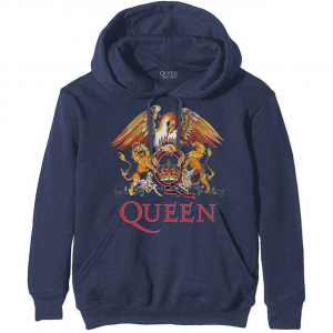 Queen - Classic Crest Navy Hoodie i gruppen ÖVRIGT / Övrigt / aub hos Bengans Skivbutik AB (5553963r)