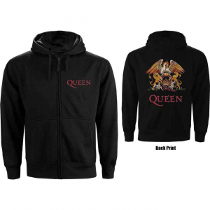 Queen - Classic Crest Uni Bl Zip Hoodie i gruppen ÖVRIGT / Övrigt / aub hos Bengans Skivbutik AB (5553974r)