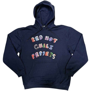 Red Hot Chili Peppers - Colourful Letters Navy Hoodie  i gruppen MERCHANDISE / Hoodies / Pop-Rock hos Bengans Skivbutik AB (5554669r)