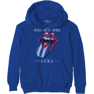 Rolling Stones - Havana Cuba Uni Blue Hoodie i gruppen MERCHANDISE / Hoodies / Pop-Rock hos Bengans Skivbutik AB (5554679r)