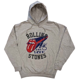 Rolling Stones - Ny  75 Uni Grey Hoodie  i gruppen MERCHANDISE / Hoodies / Pop-Rock hos Bengans Skivbutik AB (5554687r)