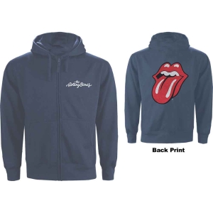 Rolling Stones - Classic Tongue Navy Zip Hoodie  i gruppen MERCHANDISE / Hoodies / Pop-Rock hos Bengans Skivbutik AB (5554696r)