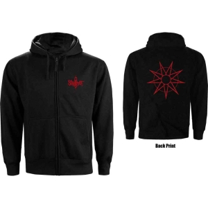 Slipknot - 9-Point Star Backprint Uni Bl Zip Hoodie i gruppen MERCHANDISE / Hoodies / Hårdrock hos Bengans Skivbutik AB (5554716r)