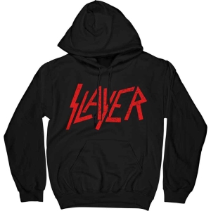 Slayer - Distressed Logo Bl Hoodie i gruppen MERCHANDISE / Hoodies / Hårdrock hos Bengans Skivbutik AB (5554734r)