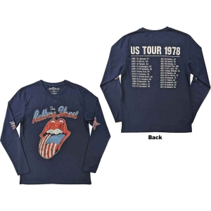 Rolling Stones - Us Tour 78 Uni Navy Longsleeve  i gruppen MERCHANDISE / T-shirt / Pop-Rock hos Bengans Skivbutik AB (5554903r)