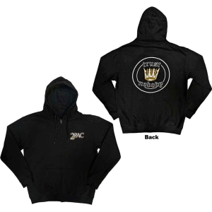 Tupac - Crown Seal Uni Bl Zip Hoodie  i gruppen MERCHANDISE / Hoodies / Hip Hop-Rap hos Bengans Skivbutik AB (5555309r)