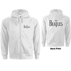 The Beatles - Drop T Logo B-Print Lady Wht Zip Hoodie  i gruppen MERCHANDISE / Hoodies / Pop-Rock hos Bengans Skivbutik AB (5555333r)