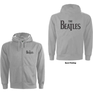 The Beatles - Drop T Logo B-Print Grey Zip Hoodie i gruppen MERCHANDISE / Hoodies / Pop-Rock hos Bengans Skivbutik AB (5555335r)