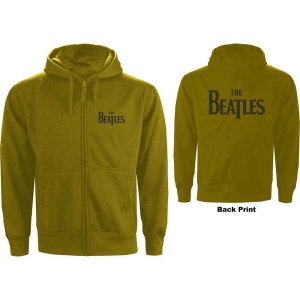 The Beatles - Drop T Logo B-Print Green Zip Hoodie i gruppen MERCHANDISE / Hoodies / Pop-Rock hos Bengans Skivbutik AB (5555336r)