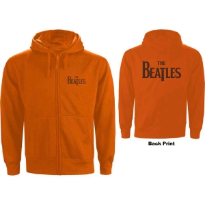 The Beatles - Drop T Logo B-Print Orange Zip Hoodie i gruppen MERCHANDISE / Hoodies / Pop-Rock hos Bengans Skivbutik AB (5555337r)