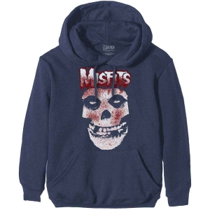 Misfits - Blood Drip Skull Uni Navy Hoodie  i gruppen MERCHANDISE / Hoodies / Punk hos Bengans Skivbutik AB (5555352r)