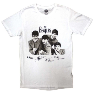 The Beatles - Mop Tops & Signatures Wht T-Shirt i gruppen VI TIPSAR / Nyinkommet Merch / Juni hos Bengans Skivbutik AB (5556044r)