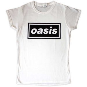 Oasis - Decca Logo Lady Wht T-Shirt i gruppen VI TIPSAR / Nyinkommet Merch / Juni hos Bengans Skivbutik AB (5556047r)